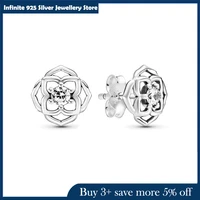 classic style 925 sterling silver 2021 mothers day earrings rose petals stud earrings women original earing jewelry gift