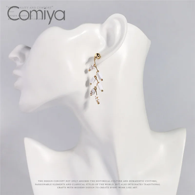 Серьги-подвески Comiya длинные серьги золотистого цвета цинковый сплав цветок
