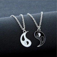 2 pcsset best friends couple necklaces yin yang charm pendant necklace jewelry fit fashion lovers sisters valentines gift