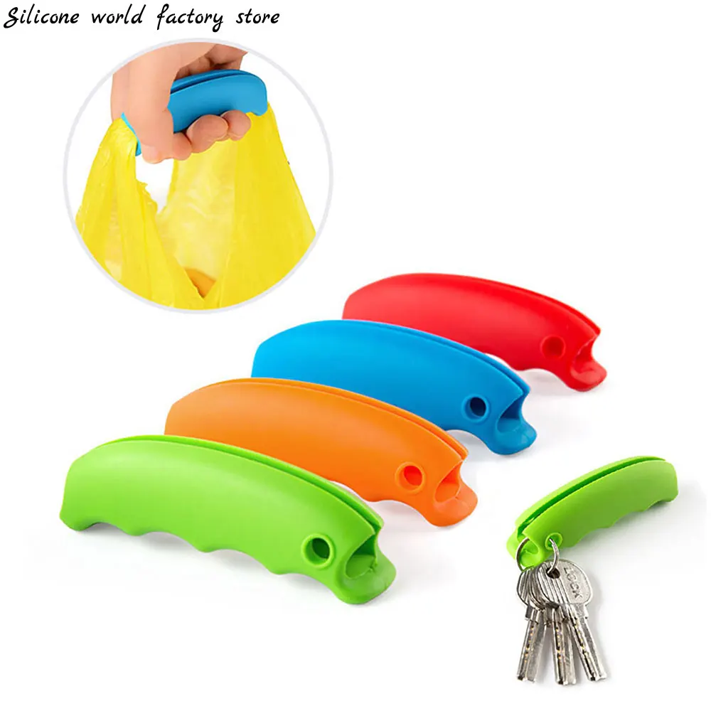 

Silicone world Silicone Portable Carrier Device Labor Saving Shopping Bag Carry Holder with keyhole Handle Comfortable Grip Tool