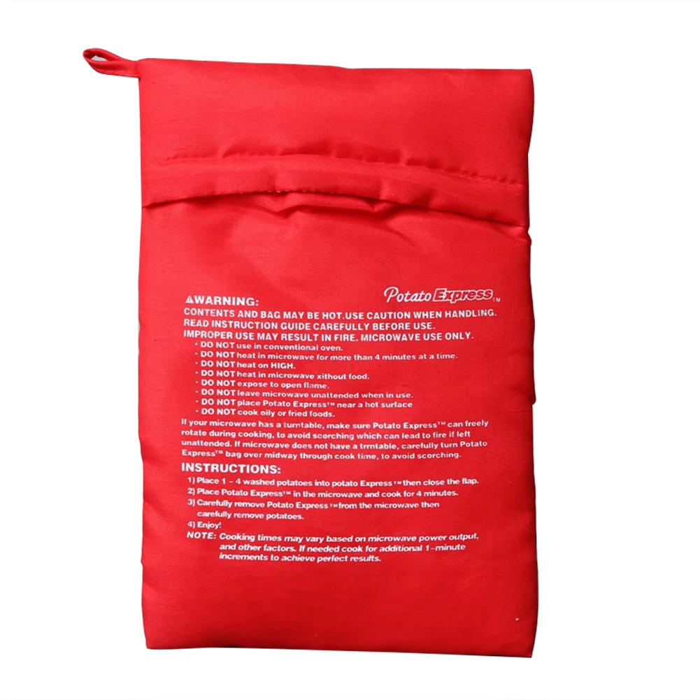 

Microwave Potato Bag Red Washable and Reusable Pouch Cooking in Just 4 Minutes Cooker Bag