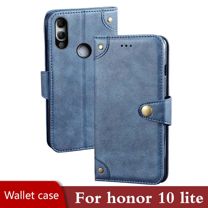 Кожаный чехол книжка на honor 10 lite задняя крышка противоударный Магнитный флип для