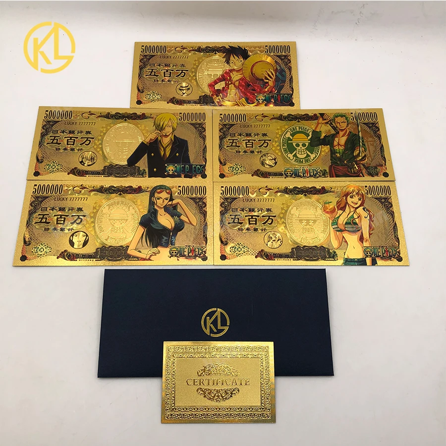 Коллекционная Золотая банкнота Луффи роророноа о нами Нико Робин для