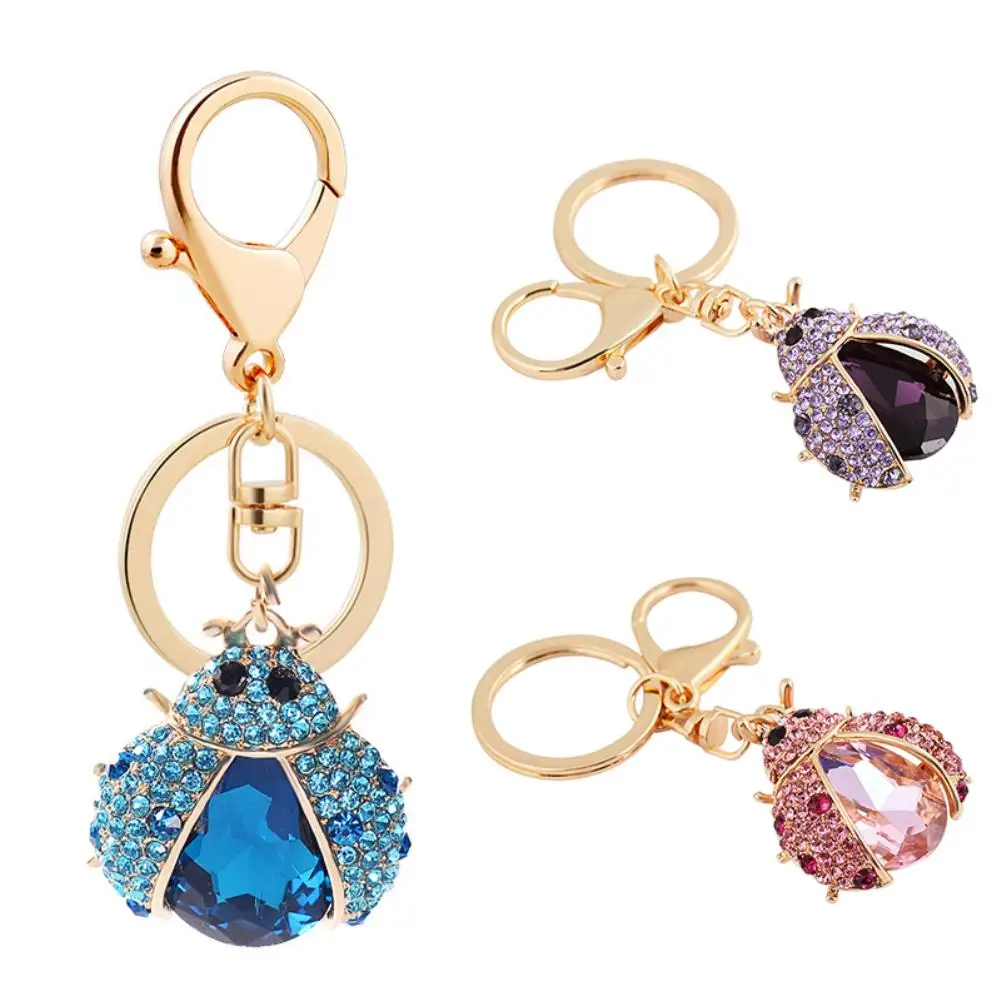 

Key Chain Women Cute Ladybug Shape Rhinestone Keychain Keys Ring Chain Holder Bag Decor Souvenir Keyrings Jewelry Anniversary Gi