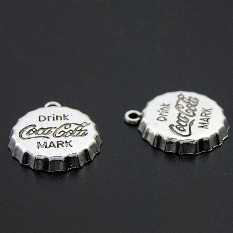 Колпачки для бутылки с кокой-кокой серебристого цвета подвески в виде пива и