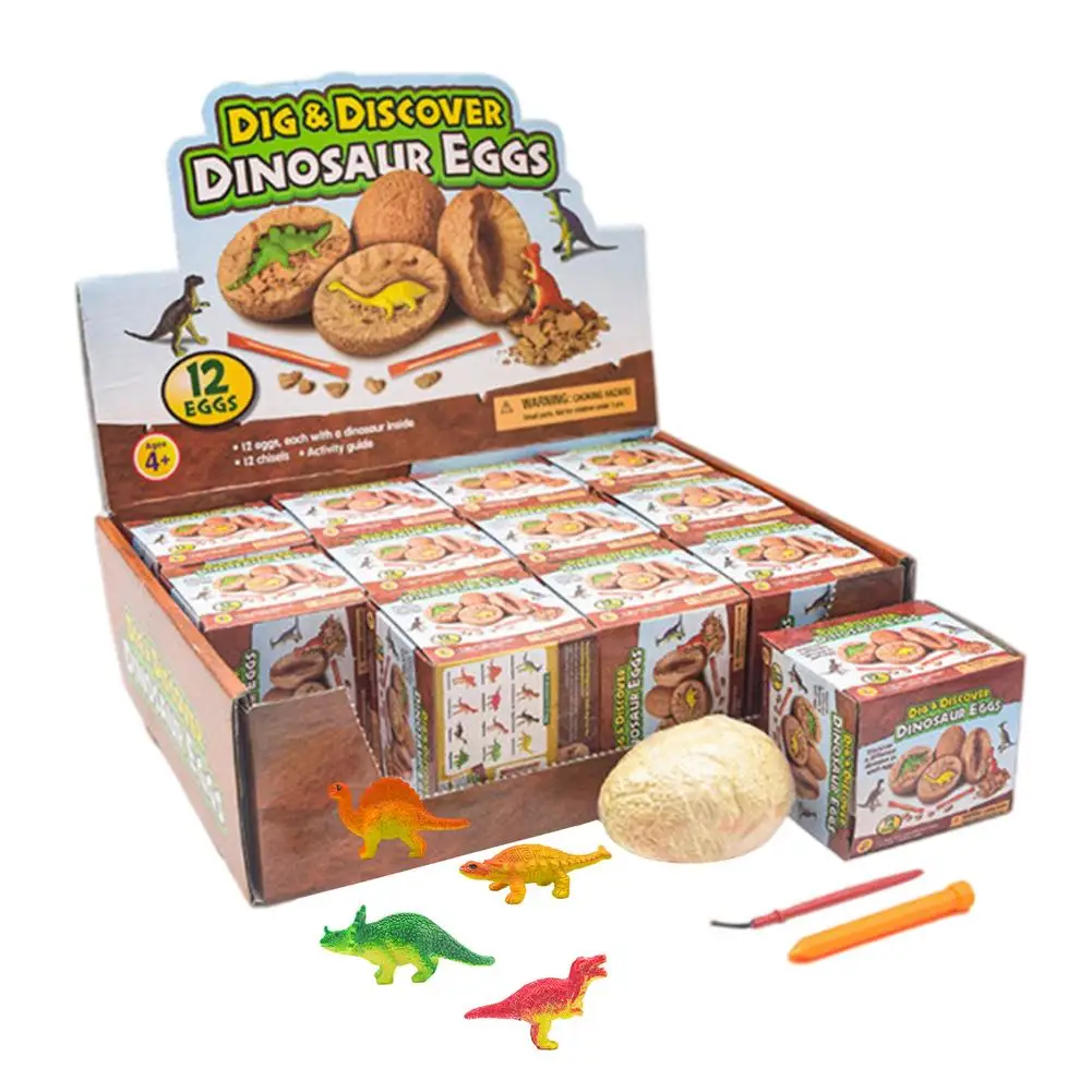 

Dinosaur Eggs Dig Kit Dino Egg with 12 Dinosaur Toys for Kids Archaeology Paleontology Excavation Educational Science Gift