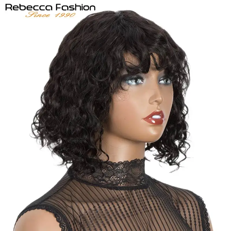 Короткие вьющиеся парики Rebecca длинные из человеческих волос для чернокожих