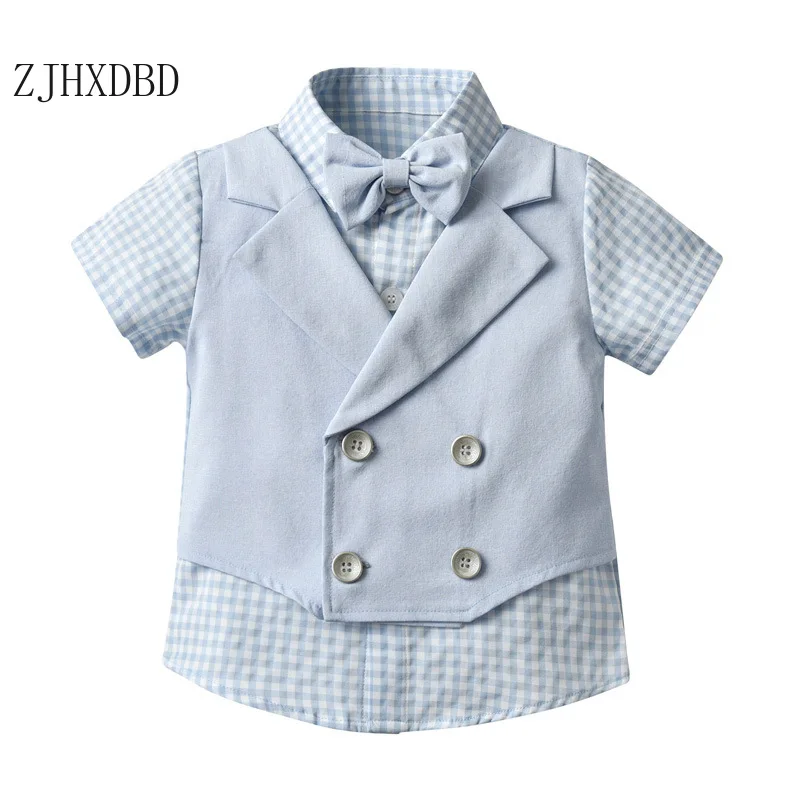 Свадебные костюмы для маленьких мальчиков Детские блейзеры клетчатый костюм