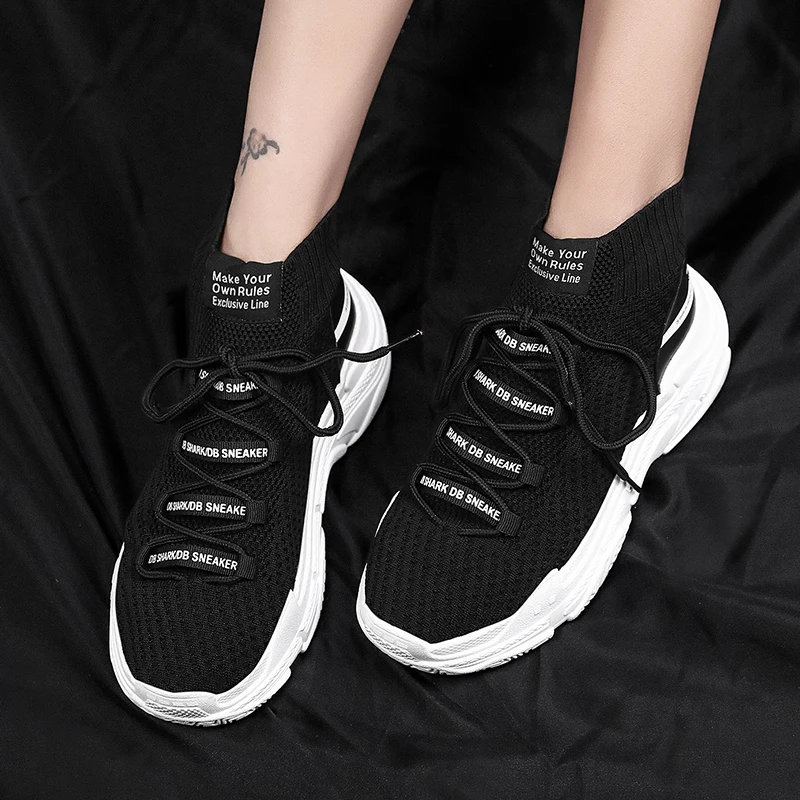 Brand Shark Sneakers Women Men High Top Breathable Winter Warm Flats Platform Plush Shoes Chunky Size35-47 | Обувь
