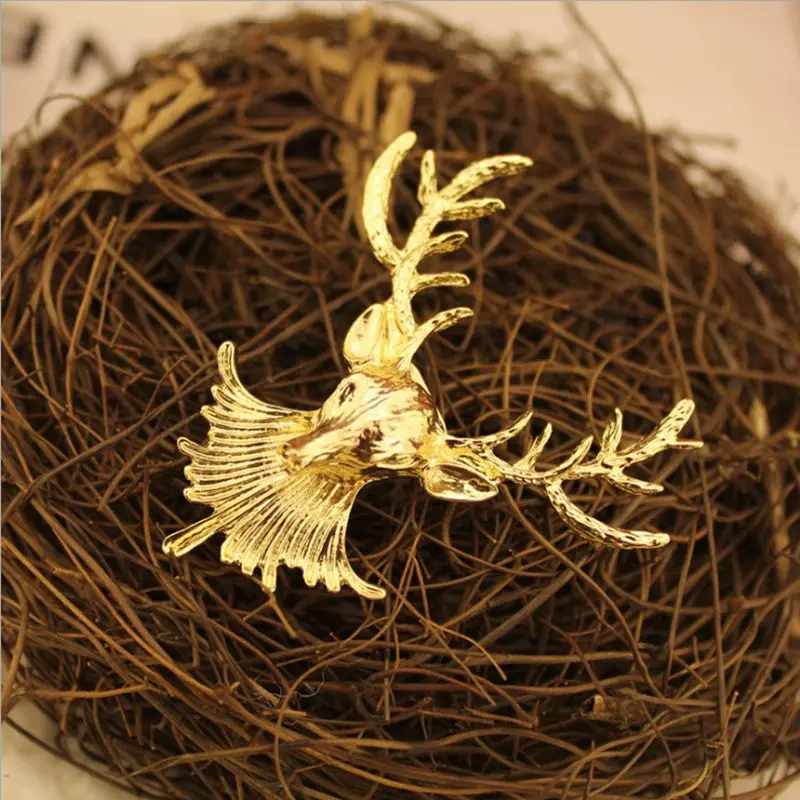 Панк брошь с лосем воротник булавка винтажная Паровая земля паровой панк