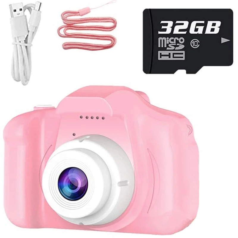 

Kids Camera, Kids Selfie Camera Camcorder 2.0 Inch IPS Sn with 32GB Card, Children Christmas Birthday Gift