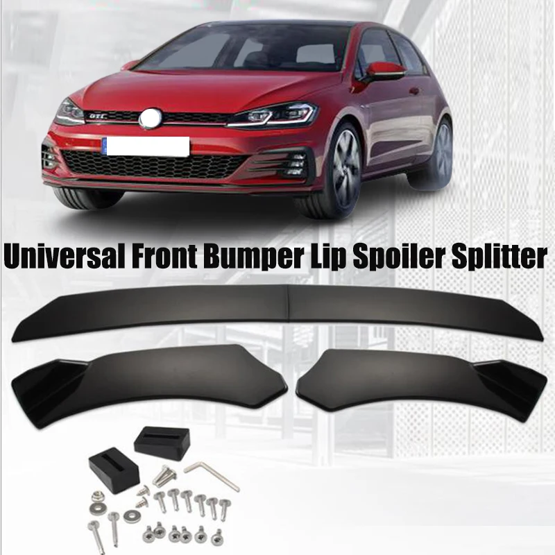 Передний бампер спойлер для губ сплиттер блеск карбоновый черный универсальный