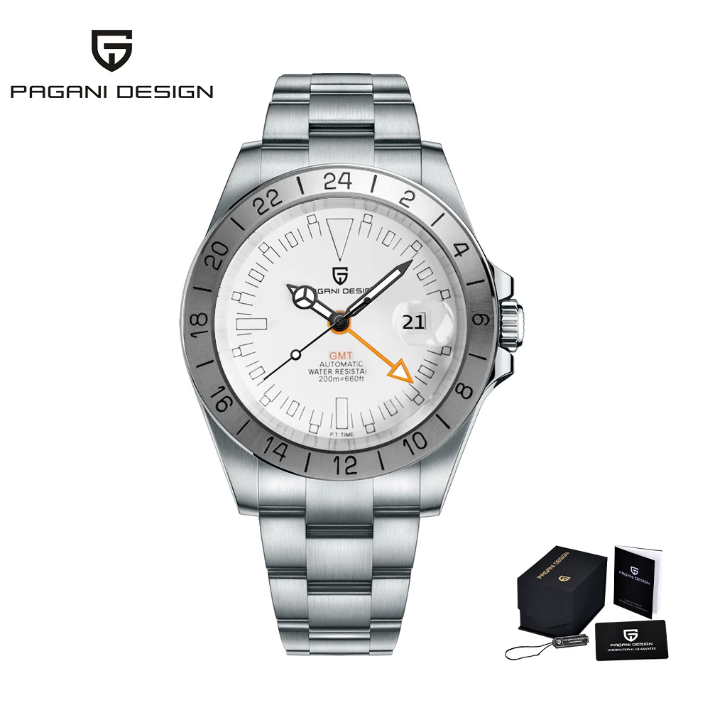 

Pagani Design 2021 New GMT Watch Men's Automatic Mechanical Watch Sapphire Glass 200 Meters Waterproof Luxury Relógio Masculino