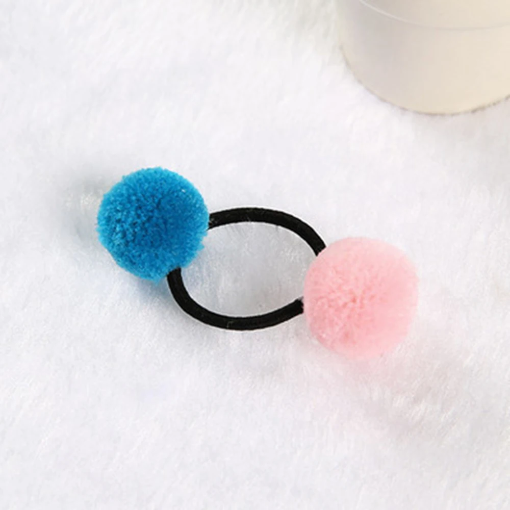 1pc04 4 шт./2 шт./1 шт., Детские аксессуары для волос, головные уборы, мини-шарики, резиновые ободки для девочек, детские одноцветные резинки с помпоном, эластичная повязка для волос - Цвет: 1pc04