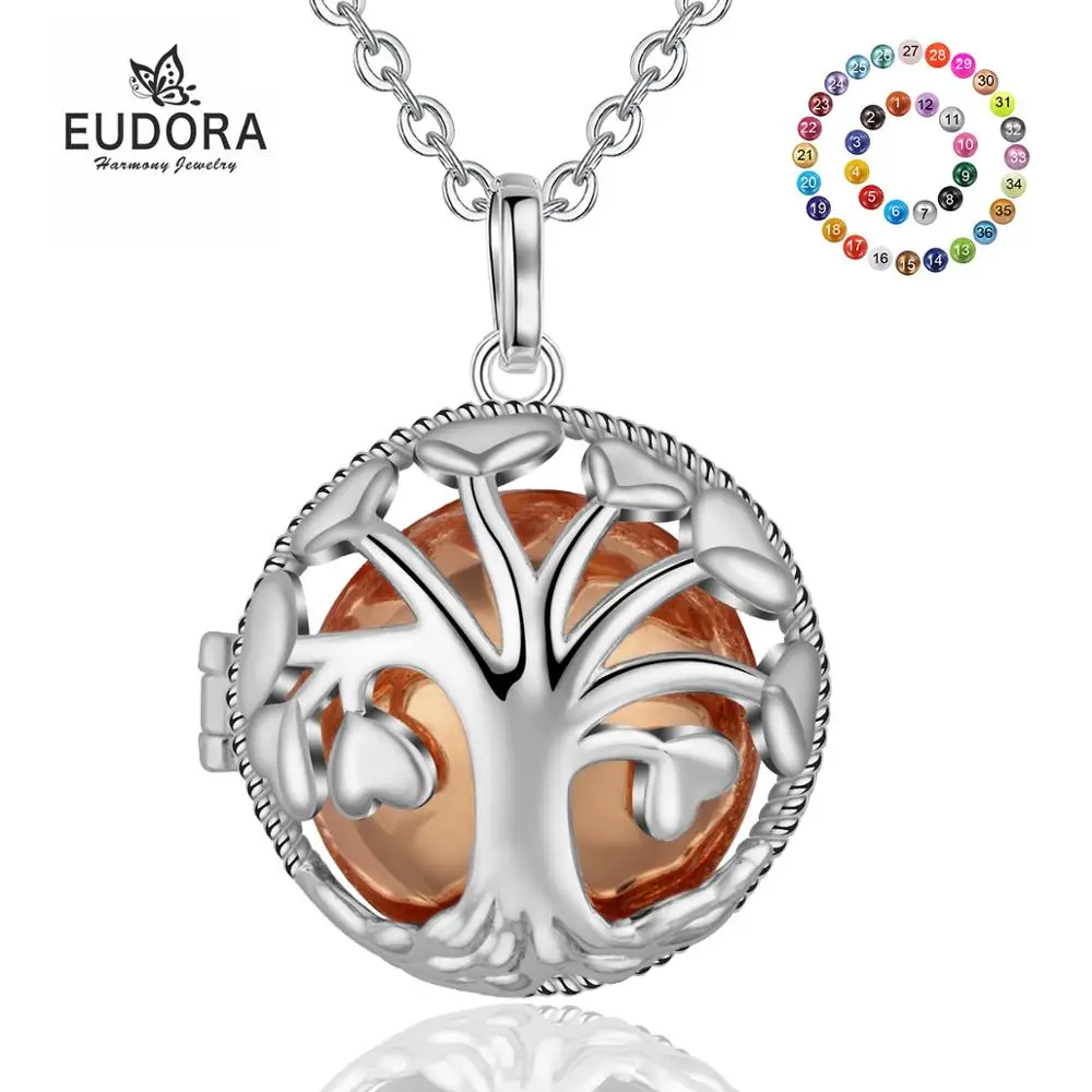 Юдора 20 мм Гармония мяч дерево жизни клетка кулон для беременных ожерелье