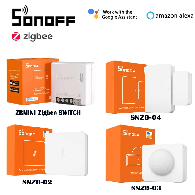 

SONOFF Zigbee 3.0 ZBBridge Mini ZBMINI / Wireless Switch / Temperature Humidity / Motion/ Door Sensor Work For Alexa Google Home