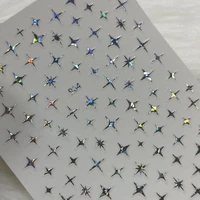 3d nail sticker decals self adhesive holographic stars design stickers for salon manicure nail art decoration