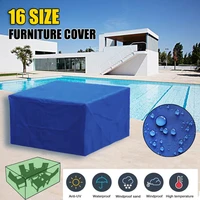 16 sizes blue waterproof outdoor patio garden furniture covers 210d rain snow chair covers sofa table chair dust proof cover