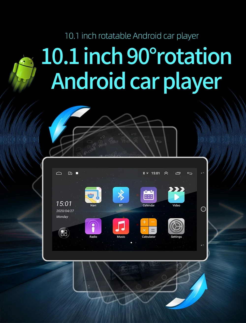 Автомагнитола SX1 10 1 дюйма поворотный IPS дисплей Android автомобильная стереосистема