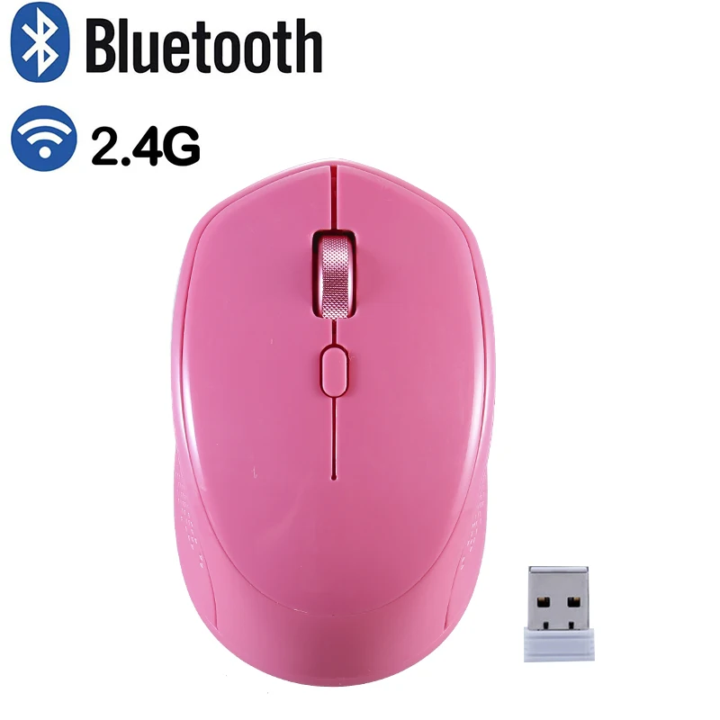 

Dual Mode Wireless Bluetooth 5.0 Computer Mouse Wireless,2.4G Optical Silent Mouse 3 Adjustable DPI, Cordless Mouse for Laptop