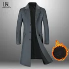 Новинка мужские повседневные толстые пальто из смеси шерсти однотонные мужские шерстяные куртки высокого качества мужские Модные приталенные пальто осень-зима 2022