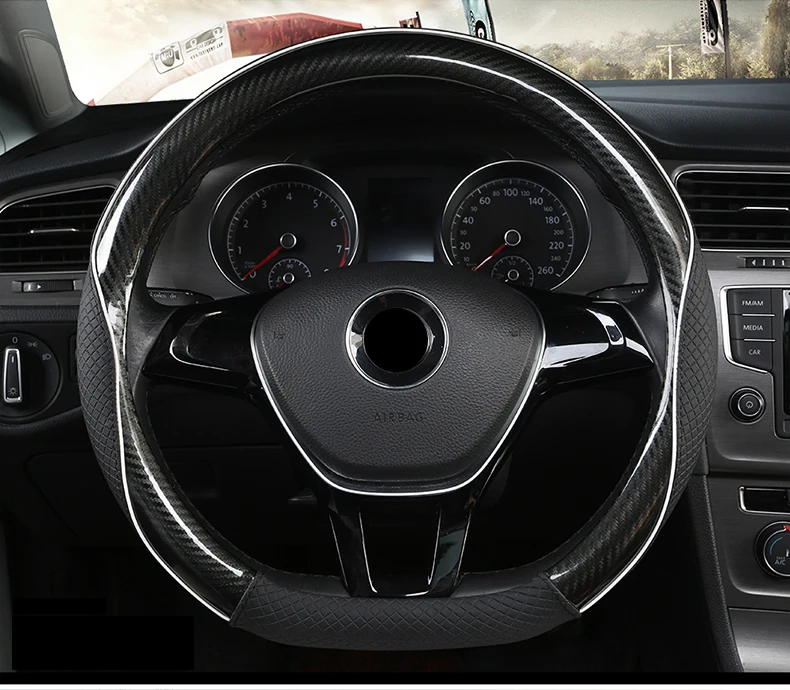 D-образный чехол на руль из углеродного волокна для VW GOLF 7 POLO JATTA Suzuki Swift Nissan Rogue