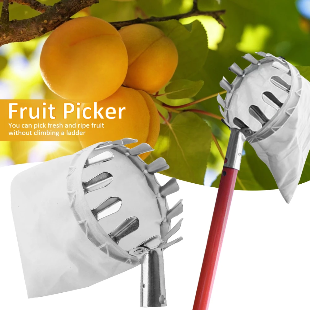 

Fruit Picker Head Basket Portable Fruits Catcher For Harvest Picking Citrus Pear Collector Catcher Peach Picking Garden Tool