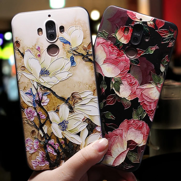 Чехол для телефона Huawei Honor 20 Pro Case Funda 9 10 Lite Capa Cute 3D Emboss Flower Rose Leaf Мягкая силиконовая