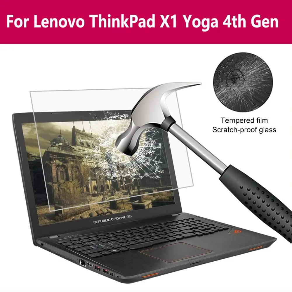 Для ноутбука Lenovo Thinkpad X1 Yoga 4-го поколения защита экрана из закаленного стекла 9H