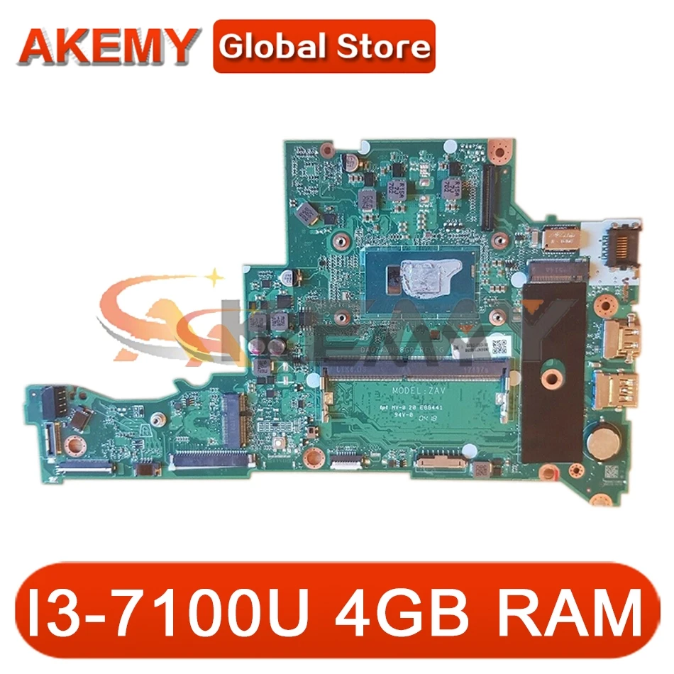 

AKEMY For Acer Aspire A315 A315-51 Laptop Motherboard NBGNP11008 I3-7100U CPU 4GB RAM DA0ZAVMB8G0