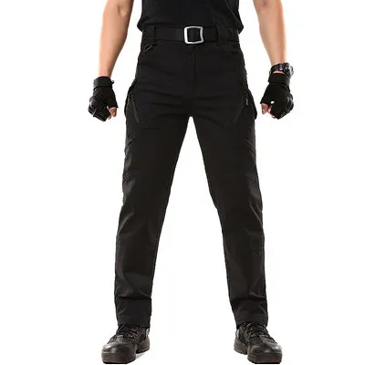 Брюки карго мужские тактические Стрейчевые эластичные хлопковые брюки много