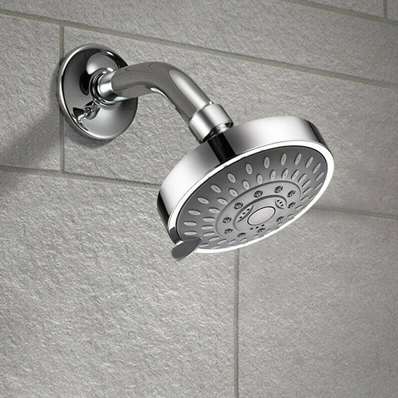 

High Pressure Shower Head ABS Saving Water Sprayer 4 Inch 5 Setting Adjustable Rainfall Bathroom Wall Mount Fixed Top Spray
