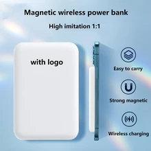 1:1 With Logo 5000mAh Power Bank Magnetic Wireless Charger Charging For iphone12 13 pro Max Mini External Auxiliary Battery Pack