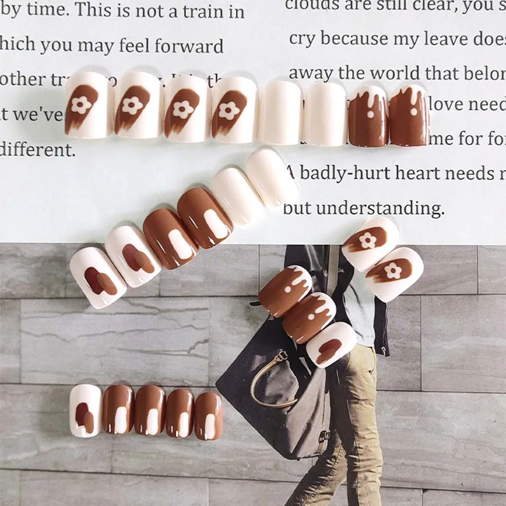 Искусственные ногти короткие круглые градиентные 24 шт. | Красота и здоровье