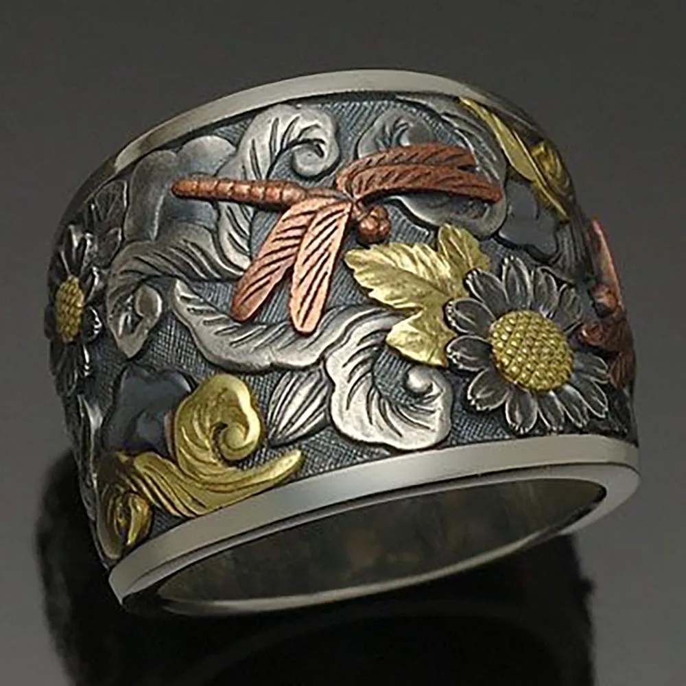 Модные милые маленькие кольца со стрекозой для женщин оригинальные креативные