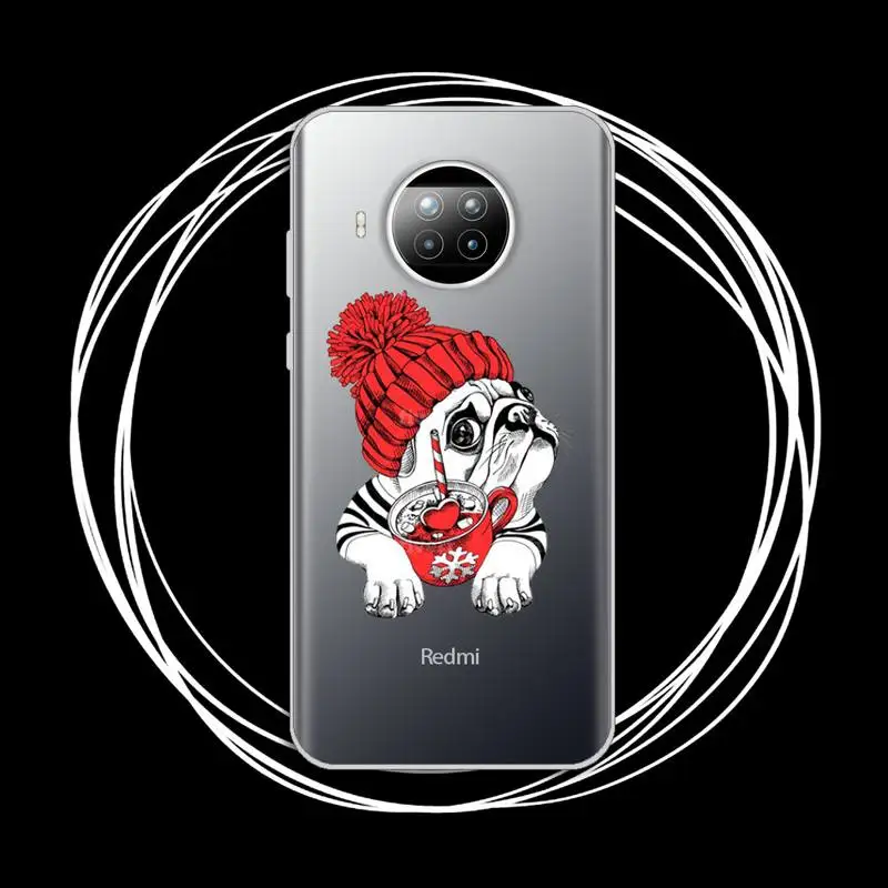

dog puppy Pug Bulldog Phone Case Transparent for Xiaomi mi Redmi note 10 t 8 9 pro lite 11 Samsung S 8 9 10 20 plus ultra