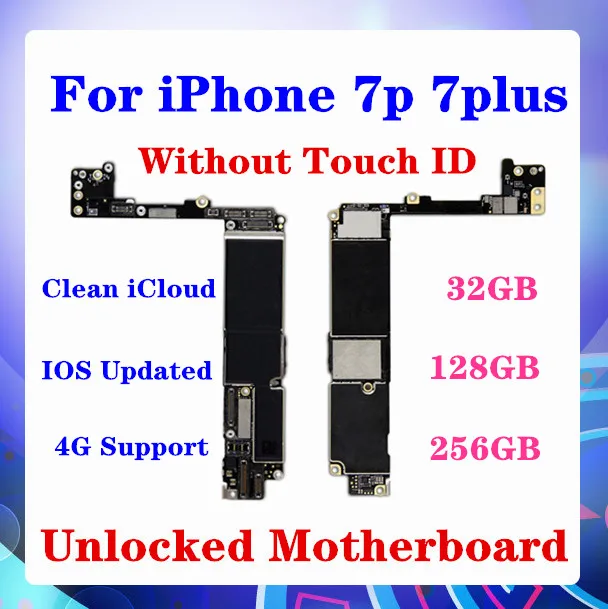 Оригинальная разблокированная материнская плата для iphone 7 plus без Touch ID 32 ГБ/128 ГБ/256