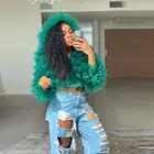 Женская фатиновая рубашка в несколько рядов, женская блузка с рукавом и шапкой, модная блузка, женские топы, Ins