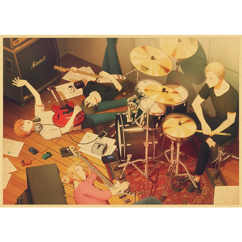 Постеры из крафт-бумаги в стиле аниме печатный плакат украшение для дома