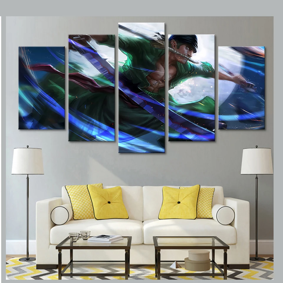 

Roronoa Zoro Poster Painting 5 Pieces Canvas Wall Arts Living Room Picture Decorative Print For Bedroom Modern Home Decoration