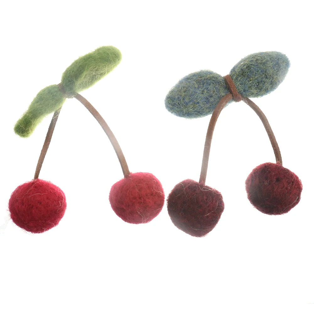 Don&ampJudy NEW 2PCS Cute Cherry Newborn Photo Props Handmade Wool Felt Cherries Baby Prop Studio Shooting Accessories | Детская одежда