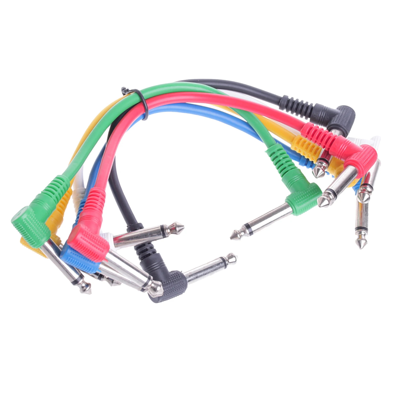 6x профессиональные Запчасти для гитар цветные Угловые штекеры Аудиокабели