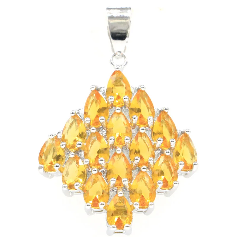 Роскошный зеленый аметист Золотой Цитрин для женщин Серебряный кулон