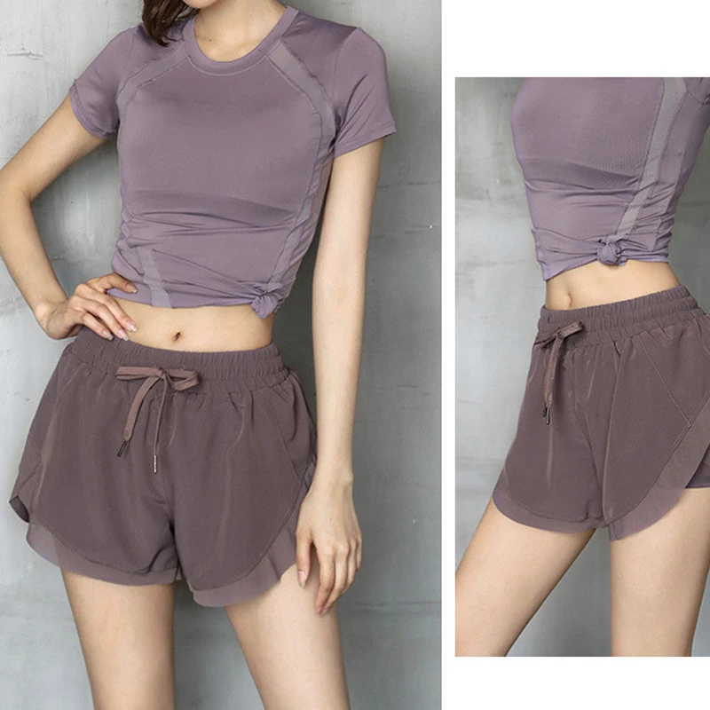 

Gym Sport Shorts Butt Scrunch Skirted Yoga Shorts Running Cycling Biker Shorts Women 2 In 1 Marathon Quick Dry Short Skirts
