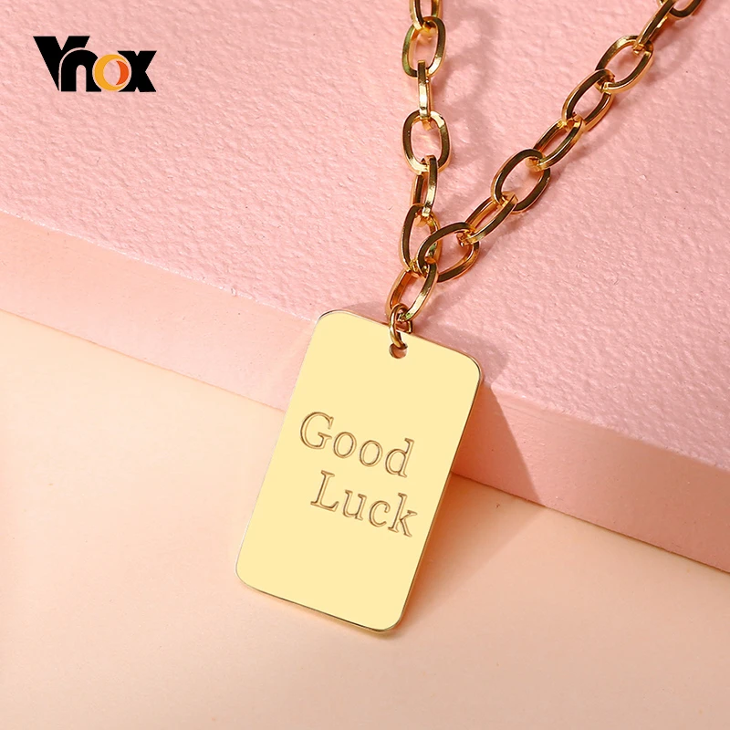 Женский минималистичный кулон Vnox с гравировкой в виде пусковой площадки колье из