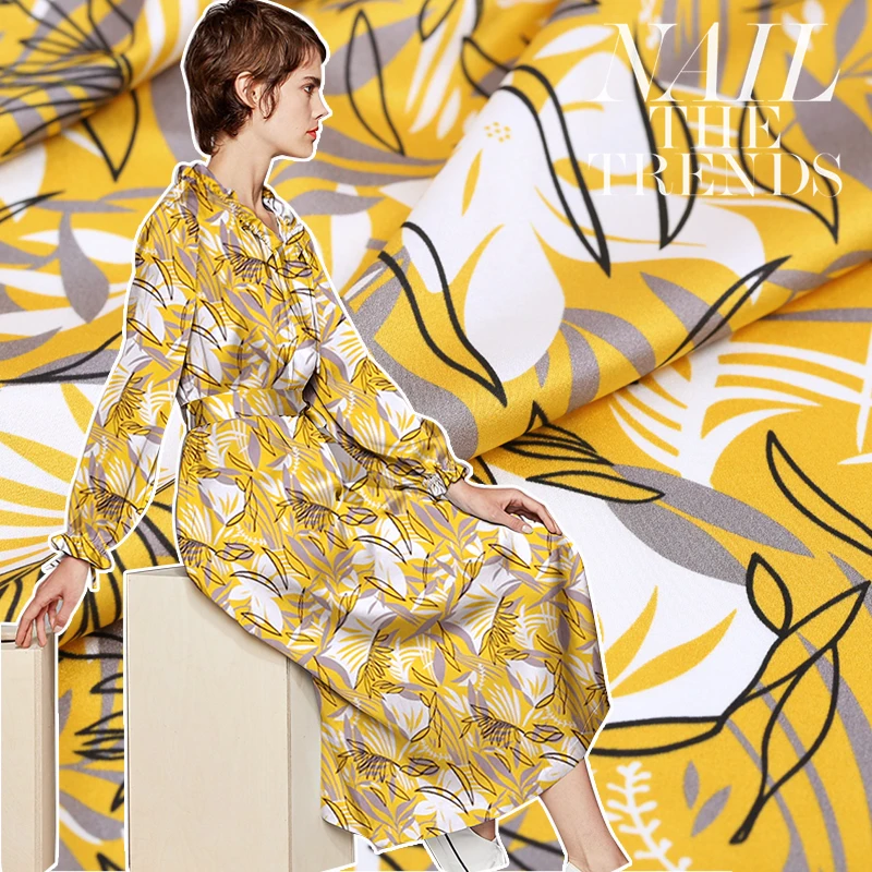 

Printed stretch satin silk fabric meter breathable silk fabric for dress soft chinese silk fabric wholesale silk cloth