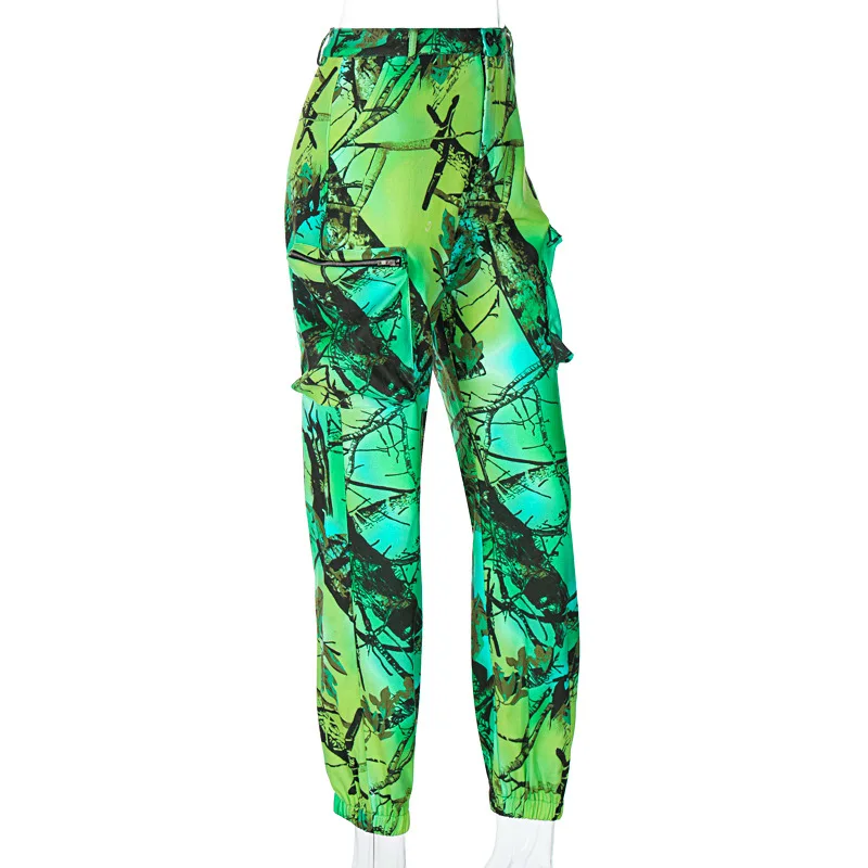 

Spring new fashion streetwear style camouflage pocket slim pants