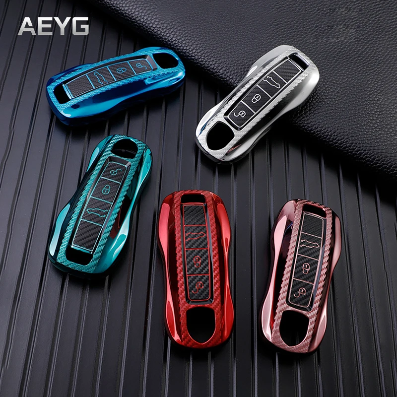 

Carbon Filber Tpu Car Key Case Cover Shell Fob For Porsche Cayenne 911 996 Panamera Macan Boxster 986 987 Shell Accessories