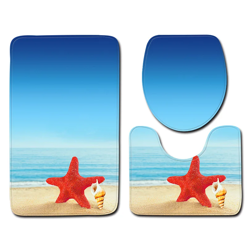 

3pcs/set Vintage Cartoon Print Anti-slip Bathroom Floor Mat Home Decor Shower Non-Slip Rug Bath Door Mats