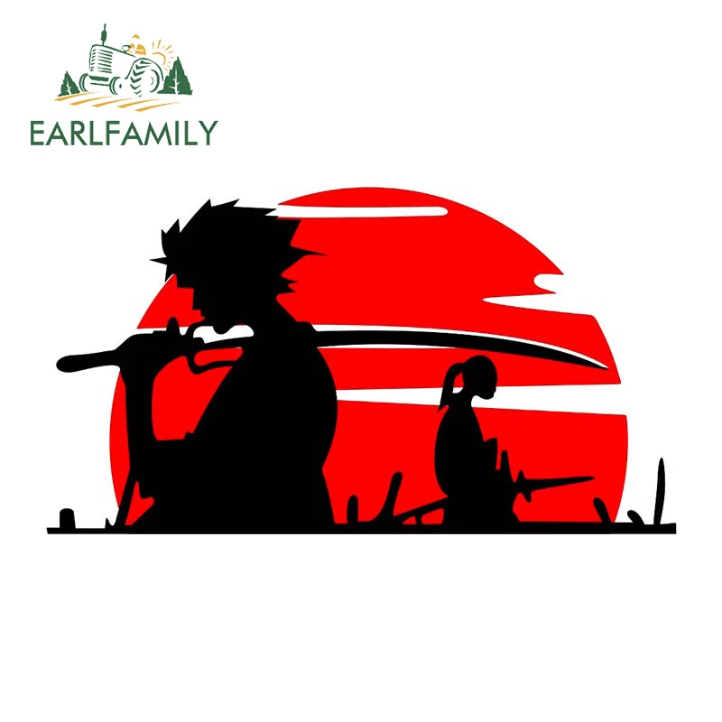 

EARLFAMILY, 13 см x 7,2 см, японские наклейки на автомобиль самурайского воина, окно ноутбука, мотоцикл, Крутое искусственное украшение автомобиля